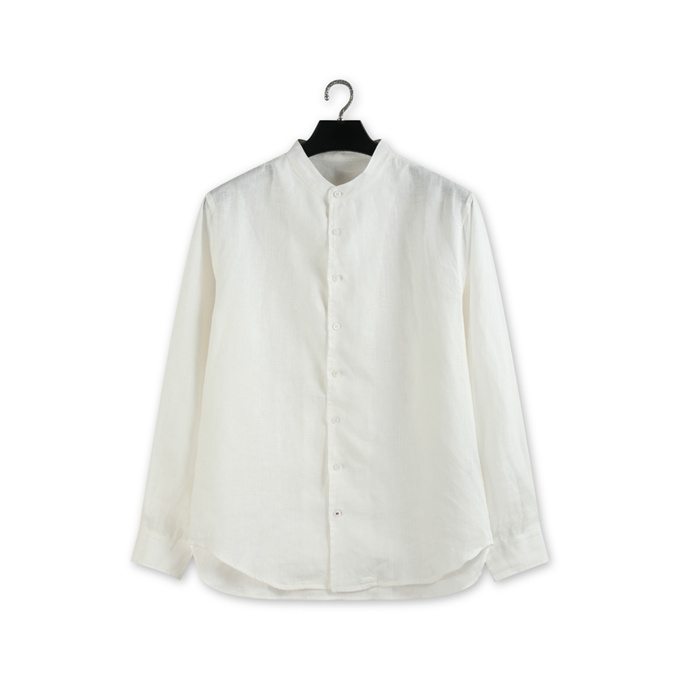 loro piana elia stand-collar linen shirt